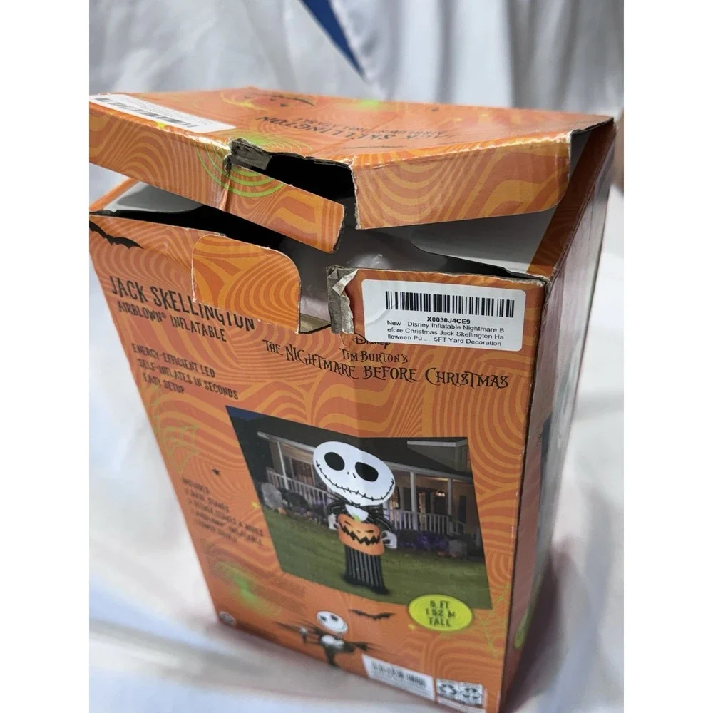 Disney The Nightmare Before Christmas Light Up Jack Skel Inflatable 5' Halloween